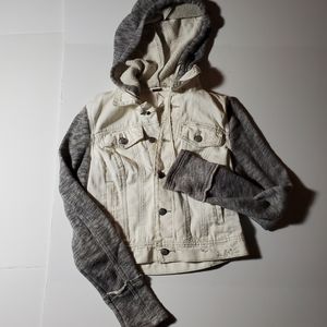 Free People Denim Hoodie womens XS jacket